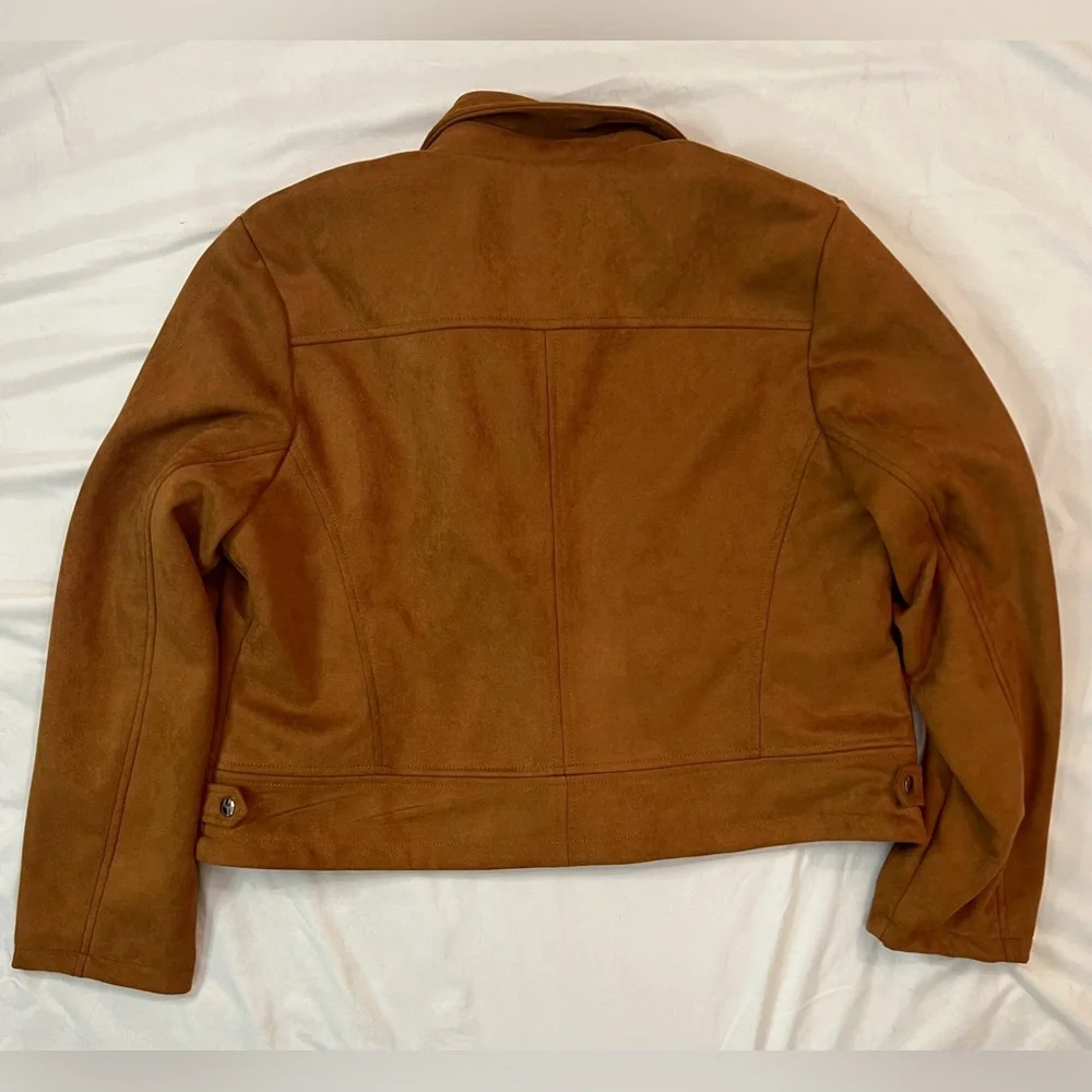 NWOT Brown Microsuede Motor Jacket - Picture 3 of 6